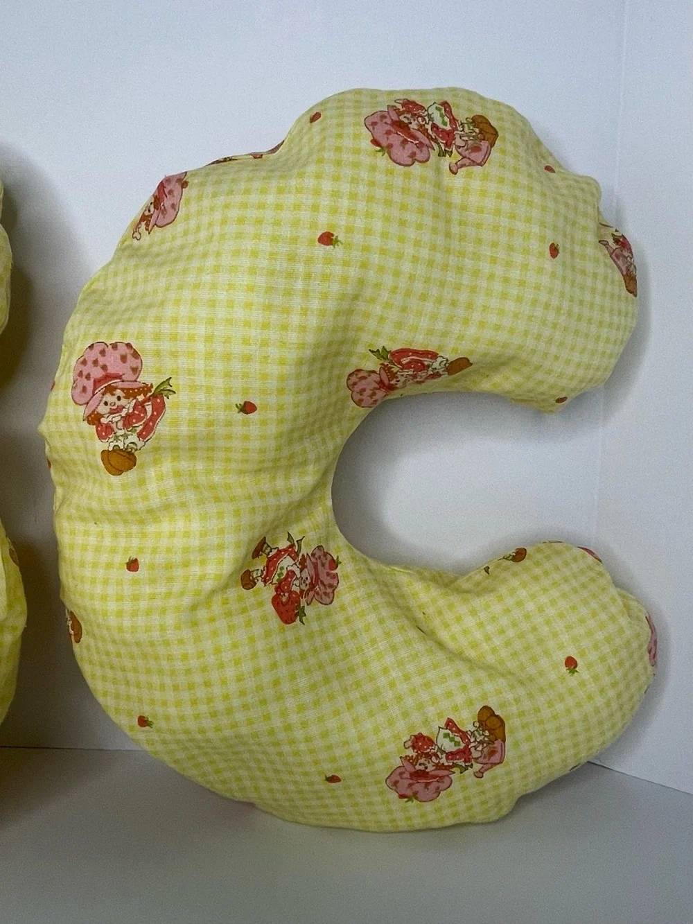 Vintage 80s Strawberry Shortcake ABC Alphabet Pillow Set Cut & Sew Wall Decor